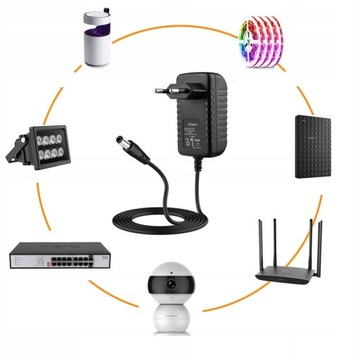 ИСТОЧНИК ПИТАНИЯ 12 В, 2 А постоянного тока. ВИЛКА 5,5 x 2,1 мм.
