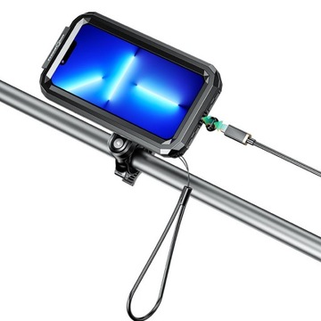 MOTOCYKLOWY UCHWYT WODOODPORNY REGULOWANY NA TELEFON Z TŁUMIENIEM DRGAŃ