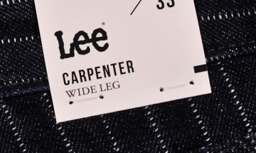 LEE spodnie HIGH WAIST straight NAVY jeans CARPENTER _ W24 L31