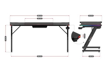 Игровой компьютерный стол Huzaro Hero 4.8 RGB со светодиодной подсветкой, 160 см + PAD