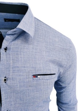 РУБАШКА МУЖСКАЯ, СИНИЙ ЗНАК 008, ДЛИННЫЙ РУКАВ L