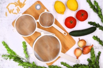 Набор из 3 ситечек KITCHEN PITCHER с длинными ручками белый