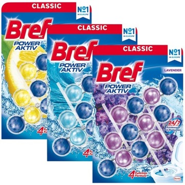 Zawieszka Do WC Bref Power Aktiv MIX Zapachów Cytryna Morska Bryza 9x50g