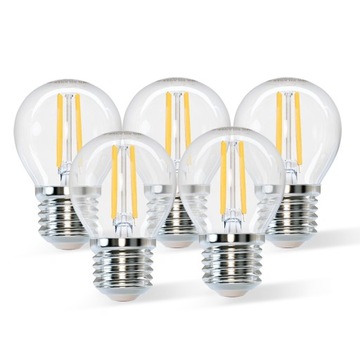 5x Żarówka LED Aigostar Filament E27 4W 470lm Ciepła