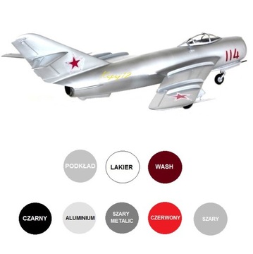 Model do sklejania samolot MIG-17 ZESTAW: PODKŁAD, FARBY+LAKIER