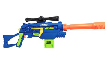 BUZZ BEE SNAJPERKA MASTER TEK + ZESTAW 12 NAKLEJEK CELI NERF