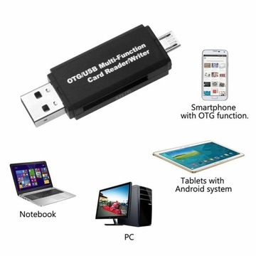 USB-адаптер Устройство чтения карт памяти Micro SD OTG 3 в 1 SDXC