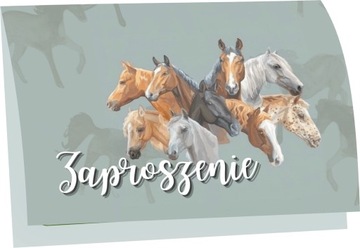 ZAPROSZENIE ZAPROSZANIA KONIE KONIKI KOŃ WIELE WZORÓW 20x15 cm