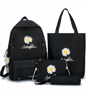 НАБОР ЧЕРНОГО РЮКЗАКА, СУМКА DAISY BAG 4 В 1, Пенал