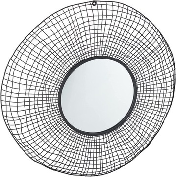 LUSTRO OKRĄGŁE ŚCIENNE ZAWIESZANE CZARNE 94cm