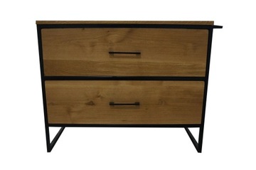 DREWNIANA SZAFKA POD UMYWALKĘ SZUFLADY DĄB 80 CM