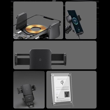 Автомобильный держатель телефона с индуктивной зарядкой 15 Вт Baseus для платы