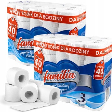 Papier toaletowy Familia 3 warstwy Celuloza 40 ROL