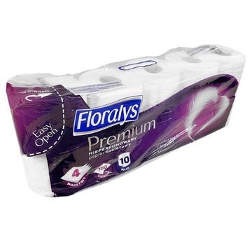 ТУАЛЕТНАЯ БУМАГА FLORALYS ПРЕМИУМ 10 РУЛОНОВ 4 ВОЙНА