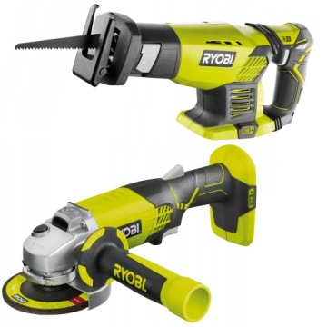 RYOBI SZLIFIERKA KĄTOWA 115mm R18AG +PIŁA SZABLASTA RRS1801M AKUM 18V