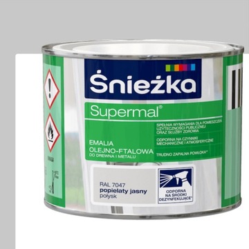 ŚNIEŻKA Supermal Emalia Olejno-ftalowa POŁYSK 200ml POPIEL JASNY