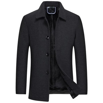 zipper Autumn Winter Men Wool Jacket Slim Fit Thic