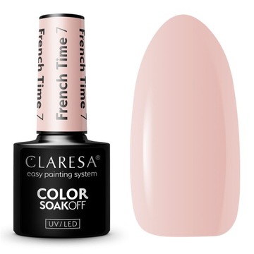 Lakier do Paznokci Hybrydowy Beżowy Nude Claresa FRENCH TIME 7 - 5g