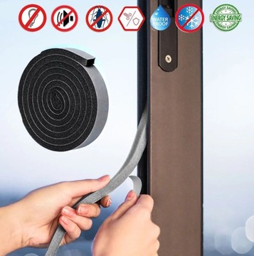 Uszczelka do drzwi pianka wygłuszająca samoprzylepna PIANKA GĄBKA 20x3mm 2m