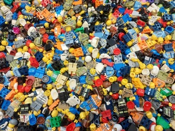 Блоки Лего, оригинальные элементы микс 1кг с фигуркой