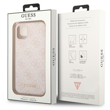 GUHCN61G4GFPI iPhone 11 / Xr 6,1 дюйма розовый/розовый жесткий футляр 4G с металлическим золотистым логотипом