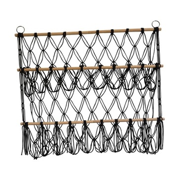 Pluszaki Hamak siatkowy Boho Organizer do pokoju zabaw Home czarny