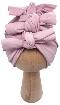 Czapka Turban wiązany Róż Kwarcowy