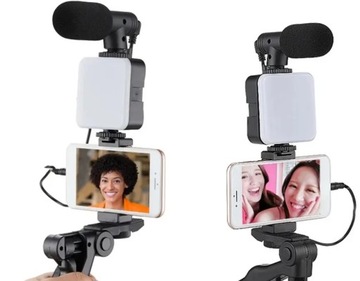 Комплект Youtuber TikToker для записи с телефона, микрофона, лампы, штатива