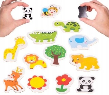 Магниты на холодильник для детей, животных, набор из 12 шт., подарочный магнит