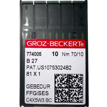 IGŁY DO MASZYNY OVERLOCK B27 DCx27 70/10SES 10SZT