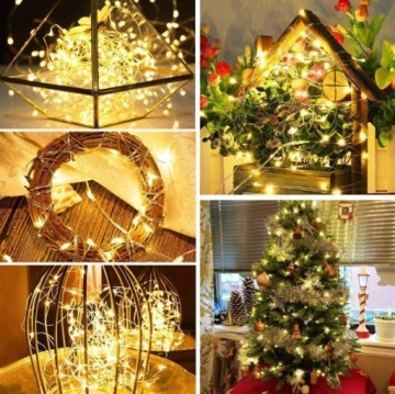 200 СВЕТОДИОДНЫХ МИКРОПРОВОДНЫХ ЛАМП ДЛЯ USB, теплый белый.