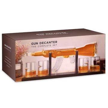 Набор для виски Графин Винтовка 4 стакана с гравировкой Подарок парню