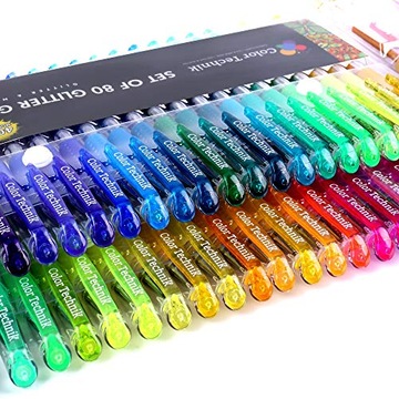 Color Technik długopisy żelowe z brokatem 80 szt.