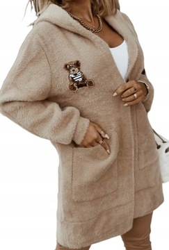 АЛЬПАКА МЕДВЕДЬ Тедди длинный шерстяной ПРАЗДНИЧНЫЙ мишка с КАПЮШОНОМ