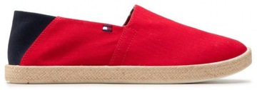 Espadryle męskie TOMMY HILFIGER slip on czerwone