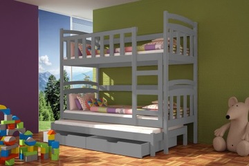 DAWID 3-местная двухъярусная кровать 180x75 МАТРАС