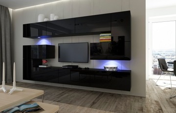 Meble ALBANIA N3 Meblościanka Salon Oświetlenie 1C