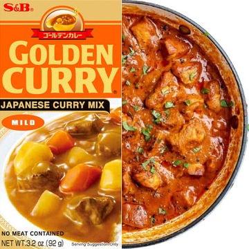 Japońskie Oryginalne Golden Curry MILD Łagodne 5 Porcji Kostki 92g S&B