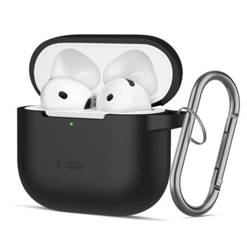 ETUI TECHPROTECT SILIKONOWE DO APPLE AIRPODS 4 CZARNE POKROWIEC OBUDOWA