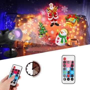 РОЖДЕСТВЕНСКИЙ НАРУЖНЫЙ ЛАЗЕРНЫЙ ПРОЕКТОР С ДИСТАНЦИОННЫМ УПРАВЛЕНИЕМ RGB STARS 12 УЗОРОВ ПРОЕКТОР