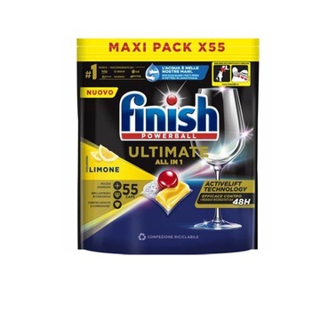 TABLETKI DO ZMYWARKI FINISH POWERBALL ALL N ONE ULTIMATE 55 TAB LEMON