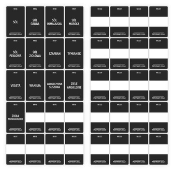 SŁOICZKI NA PRZYPRAWY 24szt Pojemniki Słoiki Przyprawnik + Naklejki 240szt
