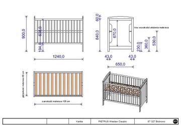 Детская кроватка деревянная ЯСЬ 120x60 БЕЛАЯ 2в1