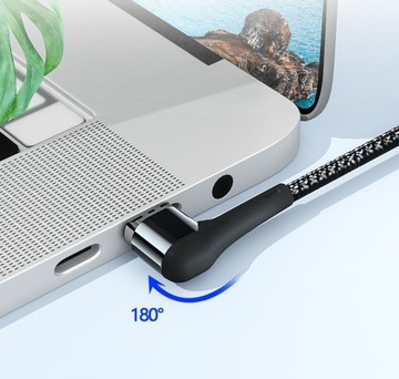 Угловой магнитный кабель USB C - USB-C 100 Вт 5 А PD QC4 для телефона, ноутбука