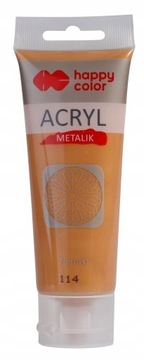 Farba akrylowa 75ml głębokie złoto metalik Happy C