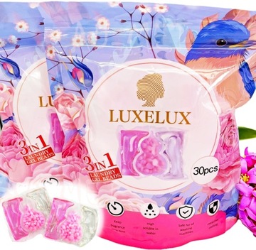 LUXELUX PERFUMOWANE KAPSUŁKI ŻELOWE DO PRANIA UNIWERSALNEGO 3w1 30SZT