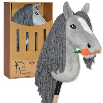 PEGAZ CLUB oryginalny Hobby Horse A3 Koń Tinkier siwy szary z łatą NOWOŚĆ
