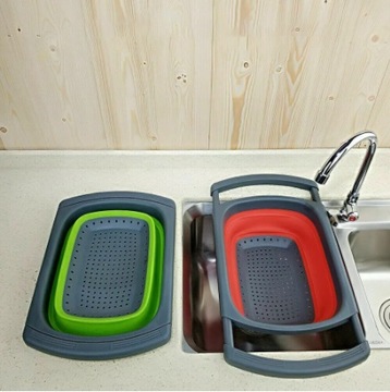 Складной дуршлаг, выдвижной силиконовый дуршлаг, кухонное сито.