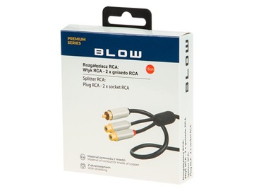 Разветвитель RCA 91-230#: металлические вилки-2 розетки, кабель длиной 15 см.