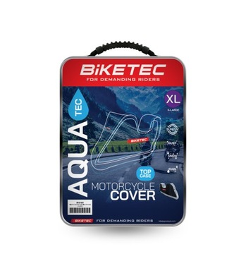 BIKETEC POKROWIEC WODOODPORNY AQUATEC NA MOTOCYKL Z MIEJSCEM NA KUFER CENTR
